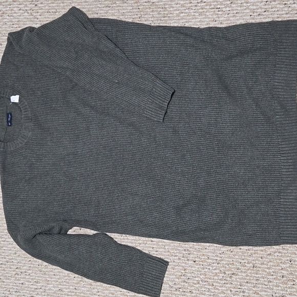 GAP Women's Dark Green-Grey Crewneck Sweater Dress - Picture 3 of 9